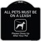 Signmission Designer Series-All Pets Must Be On A Leash Please Clean Up After Your Pet, 18" x 18", BS-1818-9998 A-DES-BS-1818-9998 - alternate 1